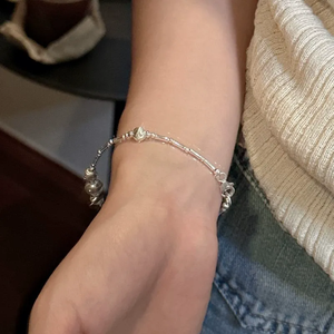 S925 Sterling <b>Silver</b> Korean Style Niche Design Sense Cat Eye <b>Bracelet</b> Korean Style Simple Fashion Retro First Jewelry - Product Image 4