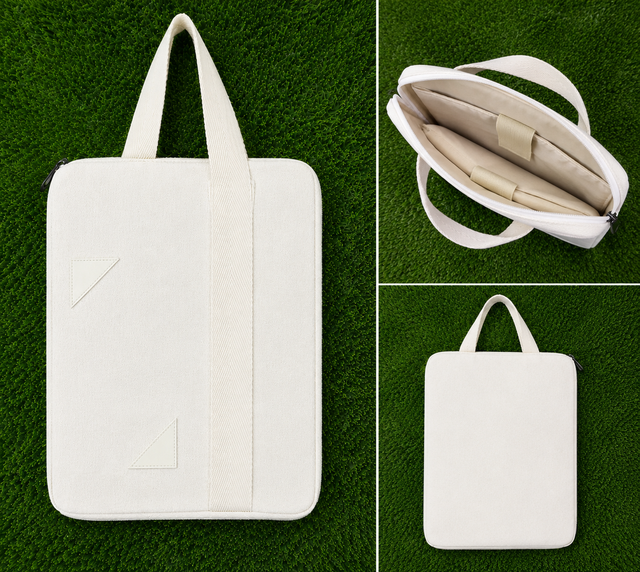 Custom Cotton Tablet Carrying Case Zipper Handled Protective Bag for Travel Daily Use