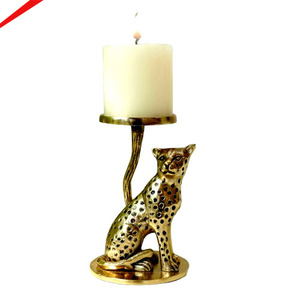 Élégant Porte-Bougie en Métal Rond, Design Premium, Base Stable, Décoration Festive pour la Maison, Centre de Table - Product Image 4