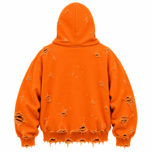 Sudadera con capucha y cremallera de forro polar grueso, estilo balaclava, personalizada, extragrande, desgastada, estilo urbano, con máscara facial completa - Product Image 2