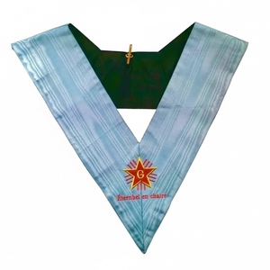 Collier de Maître Vénérable. Inscription Blazing Star, Collier de Maçon de Rite Français, Embellissement de Maçonnerie pour Officier avec Perles - Product Image 5