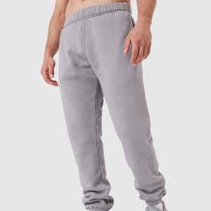 Pantalon de survêtement gris en molleton pour homme, taille élastique, décontracté, avec poches latérales, poids moyen, pour l'automne - Product Image 4