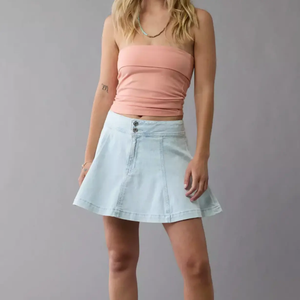 Services OEM – Nouvelle jupe en jean taille haute vintage et élégante pour femme, 100 % coton, écologique, personnalisable, style décontracté et tendance - Product Image 5