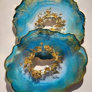 Stylish Waterproof Rustic Resin Coaster with Smooth Polished Surface and Durable Handmade Construction Perfect for Cups Glasses - Product Image 4