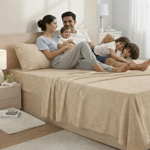 Ensemble de draps de lit de qualité supérieure en heather beige 2026 |   Tissu doux et respirant |   Finition d'hôtel de luxe |   Collection de literie élégante pour lit queen size - Product Image 2