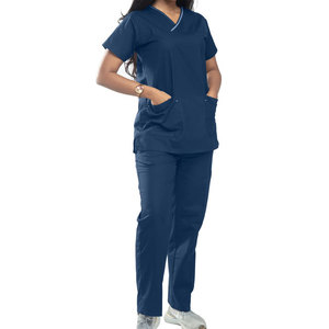 Hot Sale New Arrival Nursing Suit Multi Zipper Pockets Short Sleeve Stretchable Heavyweight Custom Men's <b>Scrub</b> Suits Worsted - Product Image 4