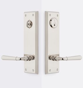 Poignée de tirage à levier double porte en acier couleur dorée pour armoire, personnalisable avec barre de confidentialité et serrure de porte, quincaillerie pour la maison - Product Image 4