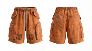 Shorts cargo vintage de qualité supérieure, taille élastique, cordon de serrage, multi-poches, fermeture éclair, séchage rapide, respirant, confortable, en coton - Product Image 3