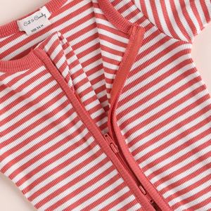 Combinaison de nuit en bambou élasthanne à rayures de qualité supérieure pour bébé - Product Image 3