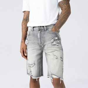 Shorts en jean décontractés pour hommes, nouveau style, respirants, imprimés, de haute qualité, avec logo personnalisé - Product Image 5