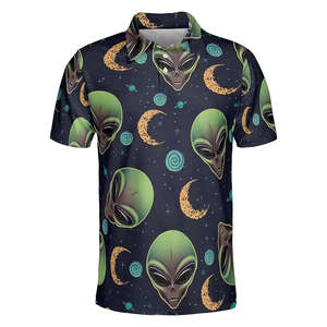 Polo tendance personnalisé pour homme à manches courtes avec imprimé de dessins animés, col rabattu, tissu respirant et léger - Product Image 5