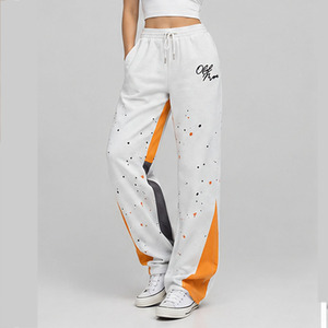 Pantalones Deportivos para Mujer, OEM, de Poliéster y Algodón, Casuales, de Pierna Ancha, con Estampado Gráfico Personalizado, Ropa Urbana - Product Image 1