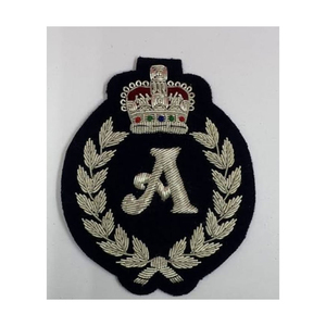 High Quality Custom Design Fashion Canvas Fabric 3D Handmade Solid Color Embroidery Badge Bullion Wire Crown Embroidered Patch - Product Image 4