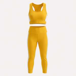 2 Piece Sports Yoga Set Women Gym Wear Elastic Fitness Outfit High Waist Leggings <b>Crop</b> <b>Top</b> Activewear Set - Product Image 1