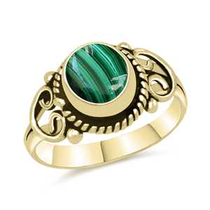 Bague en malachite naturelle ajustable, pierre précieuse authentique, bague en cristal de malachite réglable - Product Image 1