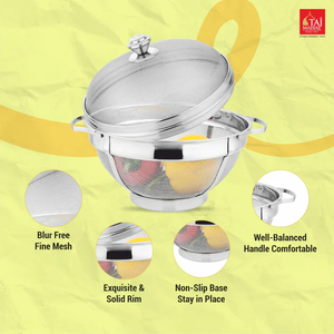 Wholesale Heavy Duty Stainless Steel SS Colander Food Grade Super Heavy With Lid <b>Mesh</b> Basket - Product Image 4