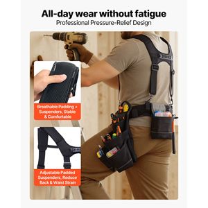 Cintura Porta Attrezzi da Uomo Rinforzata con 19 Tasche, Logo in Gomma e Sistema di Sospensione Staccabile - Product Image 4