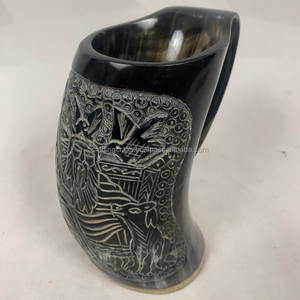 Taza de Beber de Cuerno de Vaca Pulido Ecológica de Alta Calidad, Estilo Animal, Forma Natural, Tamaño Personalizable, Tazas con Logotipo de la India en Oferta - Product Image 4