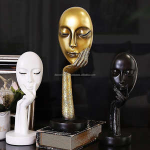 Best Selling Abstract Casting Aluminum Women's Face Abstract Art Statue for Living Room and Office <b>Table</b> <b>Decorations</b> - Product Image 2