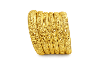 Ensemble de bracelets en laiton plaqué or, tendance, à motifs floraux ajourés, bijoux de mariage pour femmes, logo personnalisé disponible, ensemble pour toutes les occasions religieuses - Product Image 3