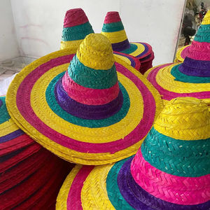 หมวกฟางเม็กซิกันหลากสีสันแบบกำหนดเองสำหรับโปรโมทแบรนด์และแจกเป็นของขวัญในงานอีเว้นท์ ตกแต่งร้านอาหารในวันซินโก เดอ มาโย - Product Image 1