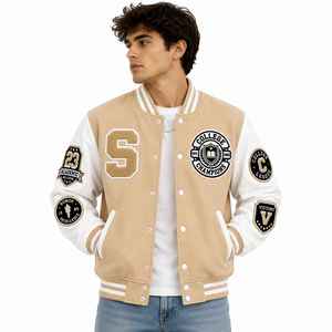 Vintage Varsity <b>Jacket</b> Custom Men's Letterman Varsity <b>Jacket</b> Wool Body Winter Wear <b>Smart</b> Stylish OEM - Product Image 3