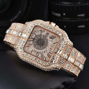 Reloj de Cuarzo Cuadrado para Hombre Splendido Jewelry, Oro Rosa, Esfera de Moissanita, Correa con Números Romanos, Pantalla Analógica, Cristal de Zafiro ETA - Product Image 5