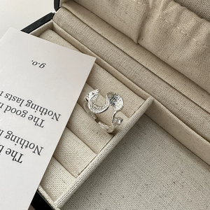 Bague de fiançailles unisexe en argent sterling S925, design coréen ethnique, texture herbe de Tang, tendance, personnalité ondulée - Product Image 4