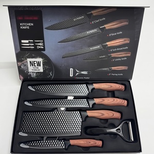 Juego de 6 piezas de alta calidad con cuchillo de chef, cuchillo rebanador, cuchillo multiusos, tijeras de cocina multiusos. Ideal para regalos, bricolaje y OEM. - Product Image 6