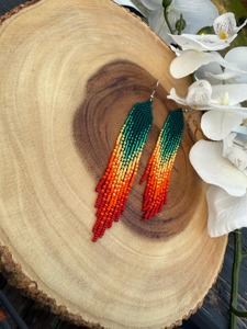 Pendientes de Cuentas de Alta Calidad, Multicolores, Extra Largos, Joyería Hecha a Mano, Pendientes de Cuentas de Semillas, Estilo Fiesta - Product Image 6