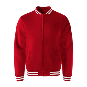 Red <b>White</b> High Quality Custom College Varsity <b>Jacket</b> <b>Men</b> Fashion Streetwear Logo Printing Private Label - Product Image 1