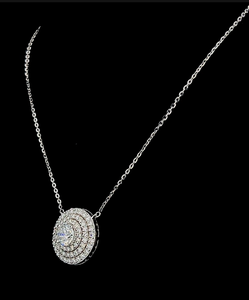 Elegant Round Lab Diamond Halo Pendant in Solid 14K Gold with 2CT Center Diamond womens Luxury Daily Wear Pendant Necklace - Product Image 3