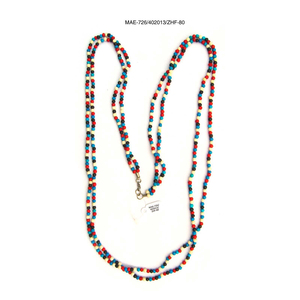 Collier de prière islamique perlé coloré, bijoux religieux unisexe, perles rondes multicolores, longs colliers en vrac - Product Image 2