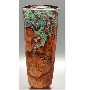 Vase à fleurs en bois avec finition en résine, nouvelle arrivée, accessoires de décoration pour mariages et autres fêtes, fourni par l'Inde - Product Image 1