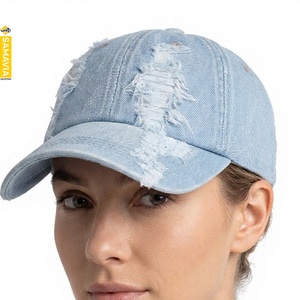 Gorra de béisbol de 5 paneles desgastada y rasgada, estilo vintage, para deportes al aire libre, moderna, ajustable, de algodón, retro, lavada. - Product Image 1