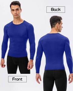 Cycling Top For Men Compression Shirt Crew Neck <b>Long</b> <b>Sleeve</b> Athletic <b>Base</b> <b>Layer</b> Rash Guard Gym Training Running MMA Rash Guard - Product Image 3