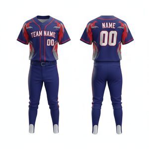 Conjunto de uniforme de béisbol de diseño personalizado, jersey con botones y pantalones para deportes de equipo - Product Image 6