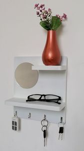 Modern Wooden <b>Key</b> Storage Rack with Metal Hooks for Entryway Hallway Home Organization - Product Image 3