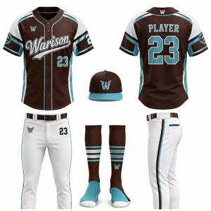 Wholesale Baseball Uniform Kit 100% Polyester Unisex Breathable Softball Jersey Pant Socks And Caps Set For Adult's - Product Image 6
