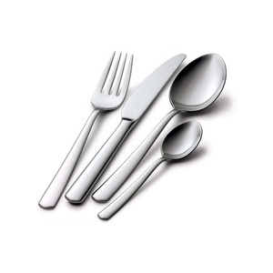 Juego de cubiertos plateados mate al por mayor nuevo diseño boda uso doméstico cuchara sostenible tenedor cuchillo - Product Image 1