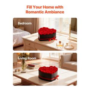 Fleurs éternelles 27 roses conservées en forme de cœur, bouquet immortel pour anniversaire, Saint-Valentin, livraison express pour femmes - Product Image 6