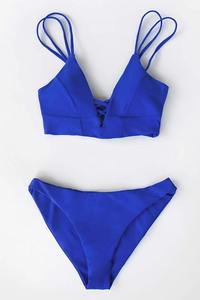 Bikinis a rayas de colores personalizados, muy vendidos, con bordado, traje de baño sexy para mujer, conjunto de bikini de dos piezas con sublimación. - Product Image 5