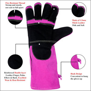 Guantes de Soldadura TIG Industriales con Logotipo Personalizado, Resistentes al Agua, de Cuero de Alta Calidad, Guantes de Seguridad para Soldador - Product Image 2