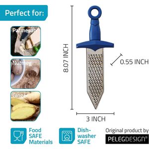 Grattugia per Formaggio in Metallo Resistente Antiruggine a Forma di Spada, Utensile per Formaggio, Cioccolato e Spezie con Grazioso Kit - Product Image 3