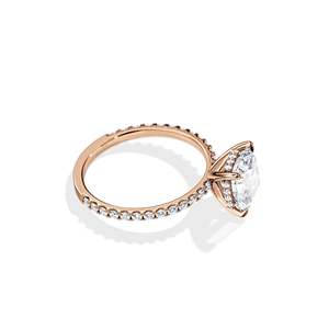 Rose Gold Asscher Cut Diamond Engagement Ring Prong Setting Women's floral Style - Product Image 3