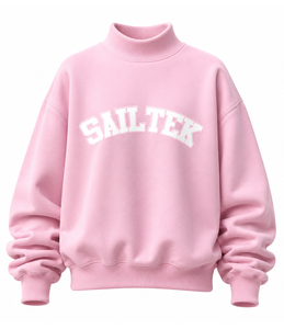 Pull-over décontracté à col roulé pour femme, 100 % coton molletonné, tricoté, écologique, respirant, hiver, manches courtes, personnalisable, tendance - Product Image 6