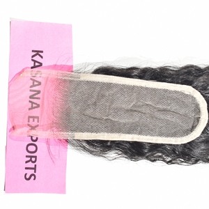 Extensions de cheveux humains pour femmes noires, 100% indiens non traités, closure 2*6, double trame machine, Deep Wave, vente en gros, sans traitement - Product Image 2