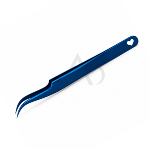 Pince à cils courbée avec découpe en forme de cœur, prise en main parfaite, en acier inoxydable, logo personnalisé, instrument de beauté OEM - Product Image 4