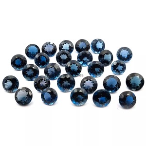 Topacio Azul de Londres Natural, Corte Redondo, Piedras Sueltas de 8mm, Facetadas y Calibradas, Venta al Por Mayor para Joyería - Product Image 1