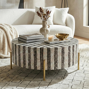 Luxury <b>Mother</b> of Pearl Coffee Table MOP Shell Inlay Mosaic Center Table Living Room Furniture Vietnam Export - Product Image 1